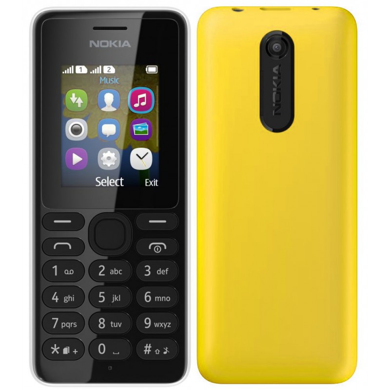 Téléphone Portable Nokia 108 / Double SIM / Jaune