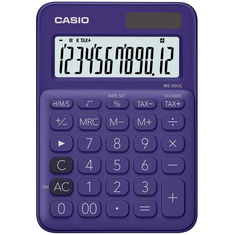 Calculatrice de bureau 12 chiffres Casio MS-20UC-BU / Violet