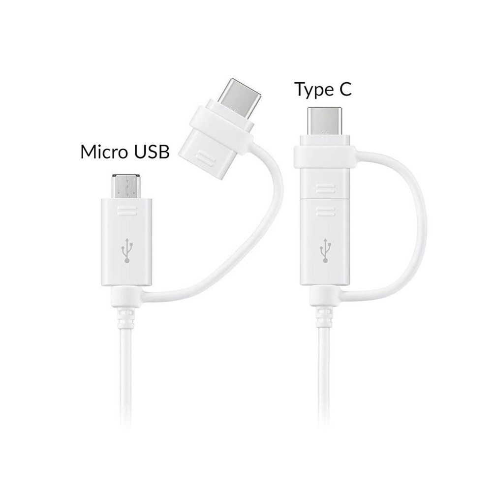 Câble de charge Samsung Combo Micro USB & USB Type-C / Noir