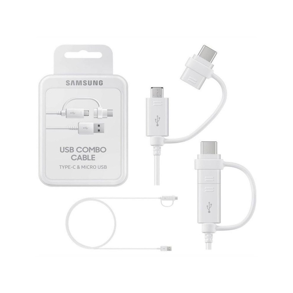 Câble de charge Samsung Combo Micro USB & USB Type-C / Noir