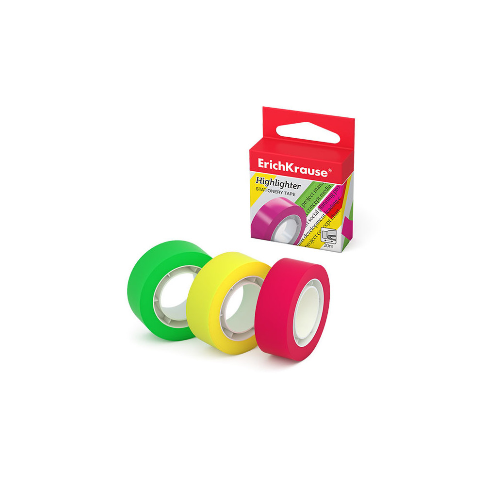 Pack 3 Rubans de papeterie ErichKrause Highlighter 18mmх20m