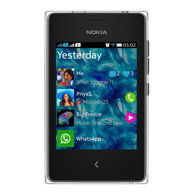 Téléphone Portable Nokia Asha 502 / Double SIM / Noir