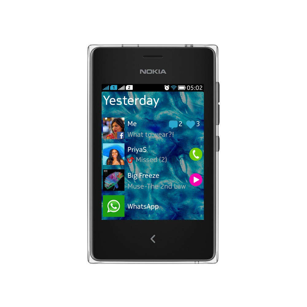 Téléphone Portable Nokia Asha 502 / Double SIM / Noir