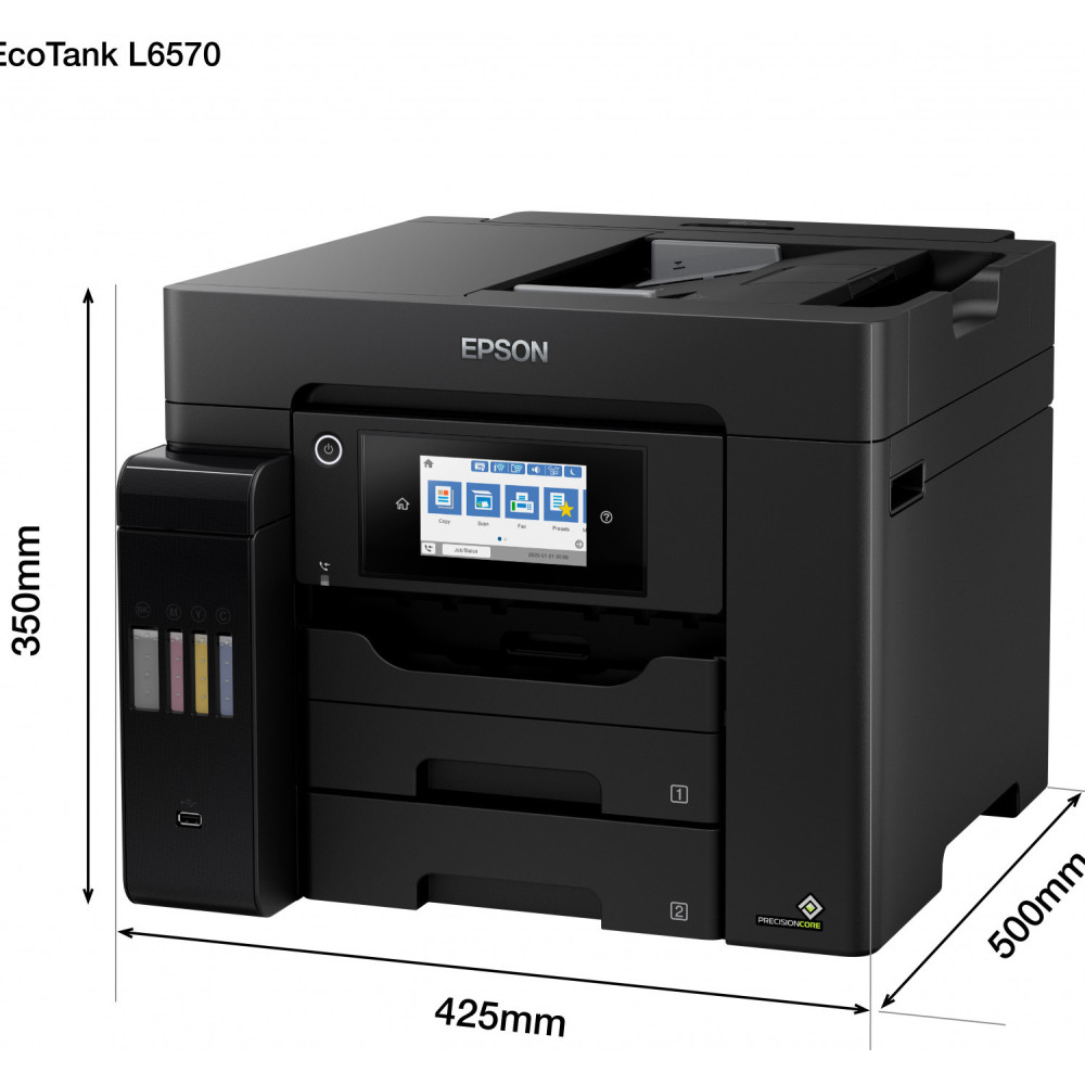 Imprimante à réservoir intégré 4en1 couleur Epson ECOTANK L6570 / Wifi + 4 Bouteilles D'encre Incluses
