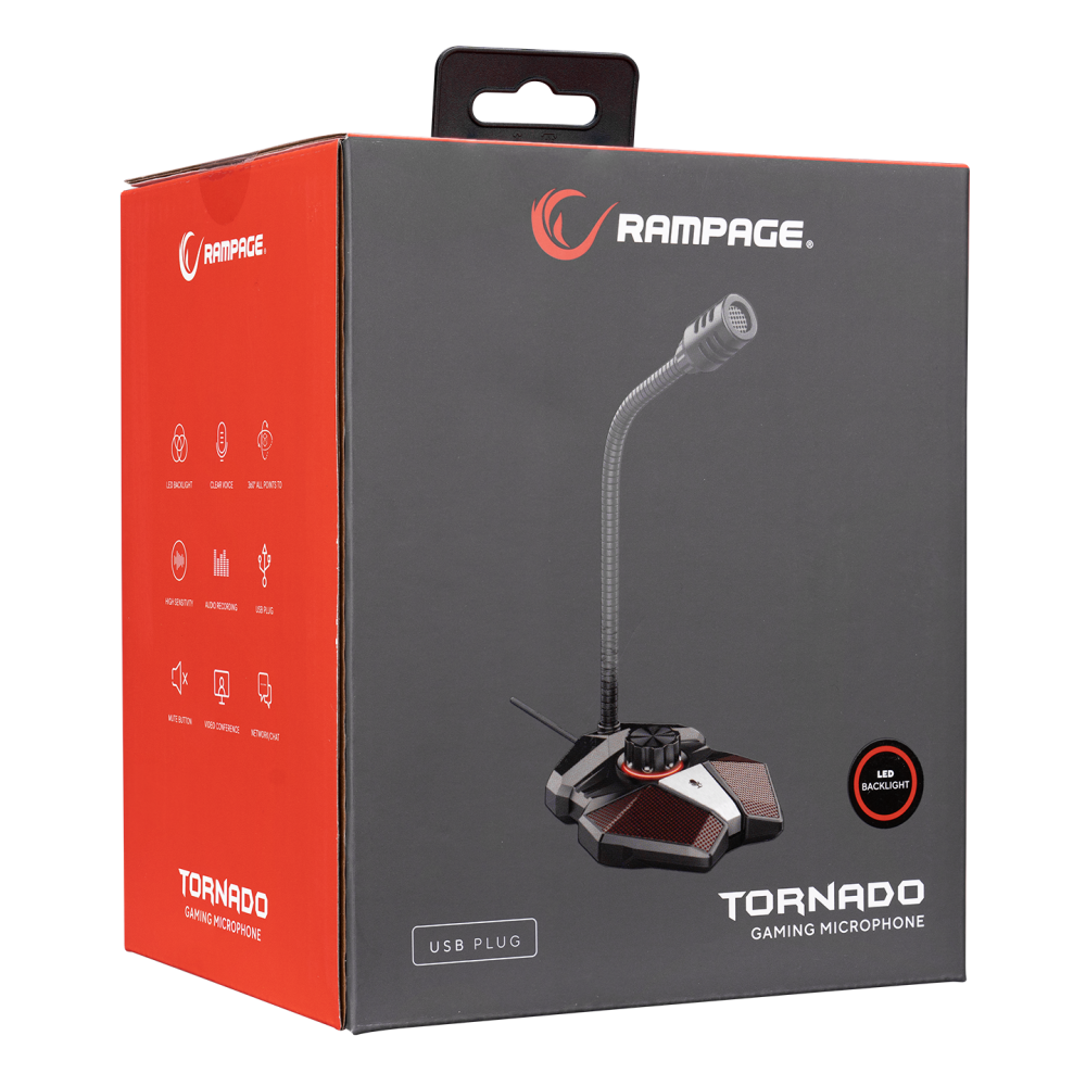 Microphone Gamer Rampage RMX-M8 TORNADO / PC / PS4 / XBOX / Mobile