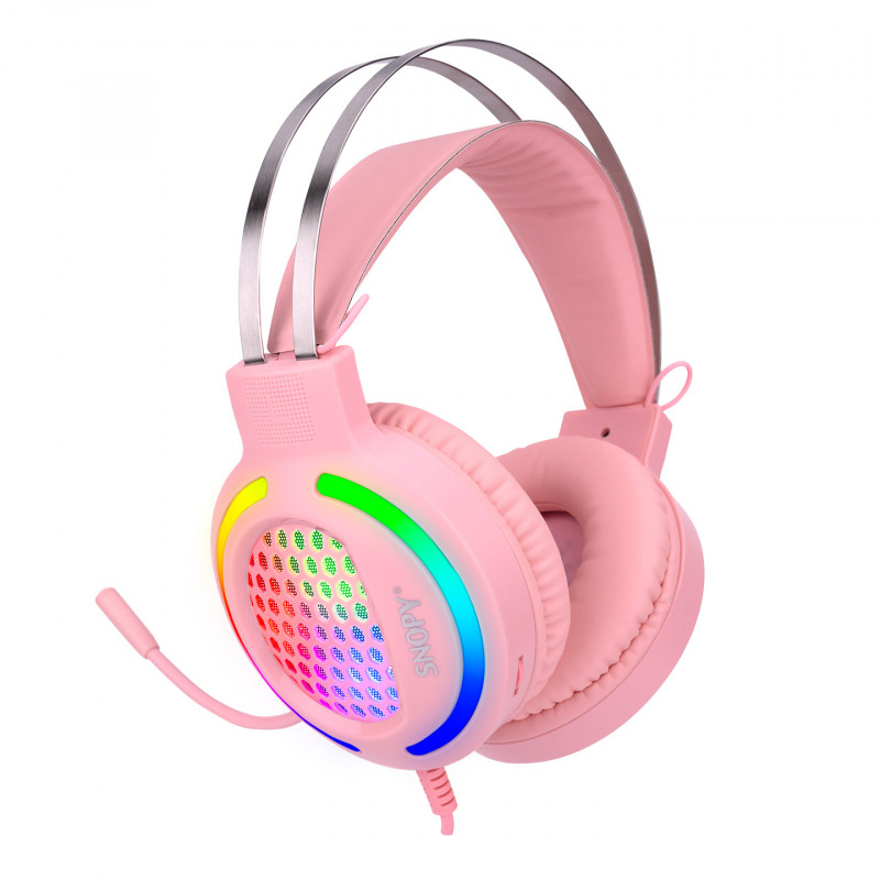 Casque Micro Gaming Snopy EXODUS SN-GX82 RGB / Rose