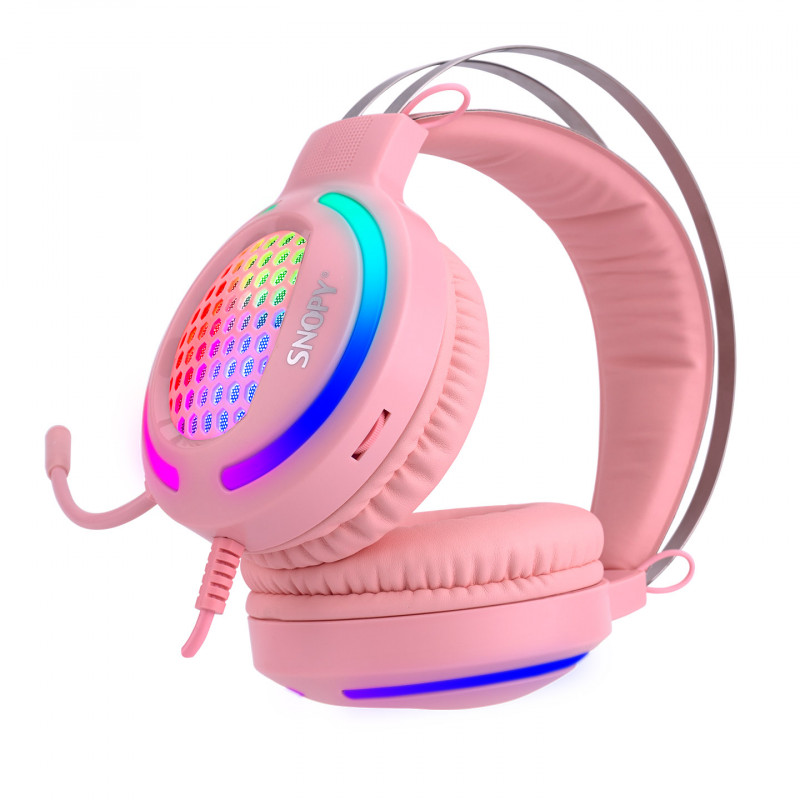 Casque Micro Gaming Snopy EXODUS SN-GX82 RGB / Rose