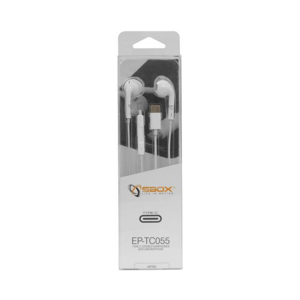 Écouteurs avec Microphone SBOX EP-TC055W USB TYPE-C / Blanc