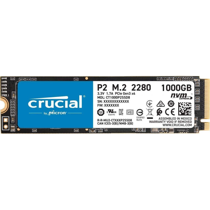 DISQUE DUR INTERNE SSD 1TO M.2 NVME CRUCIAL (CT1000P1) - Tunewtec Tunisie