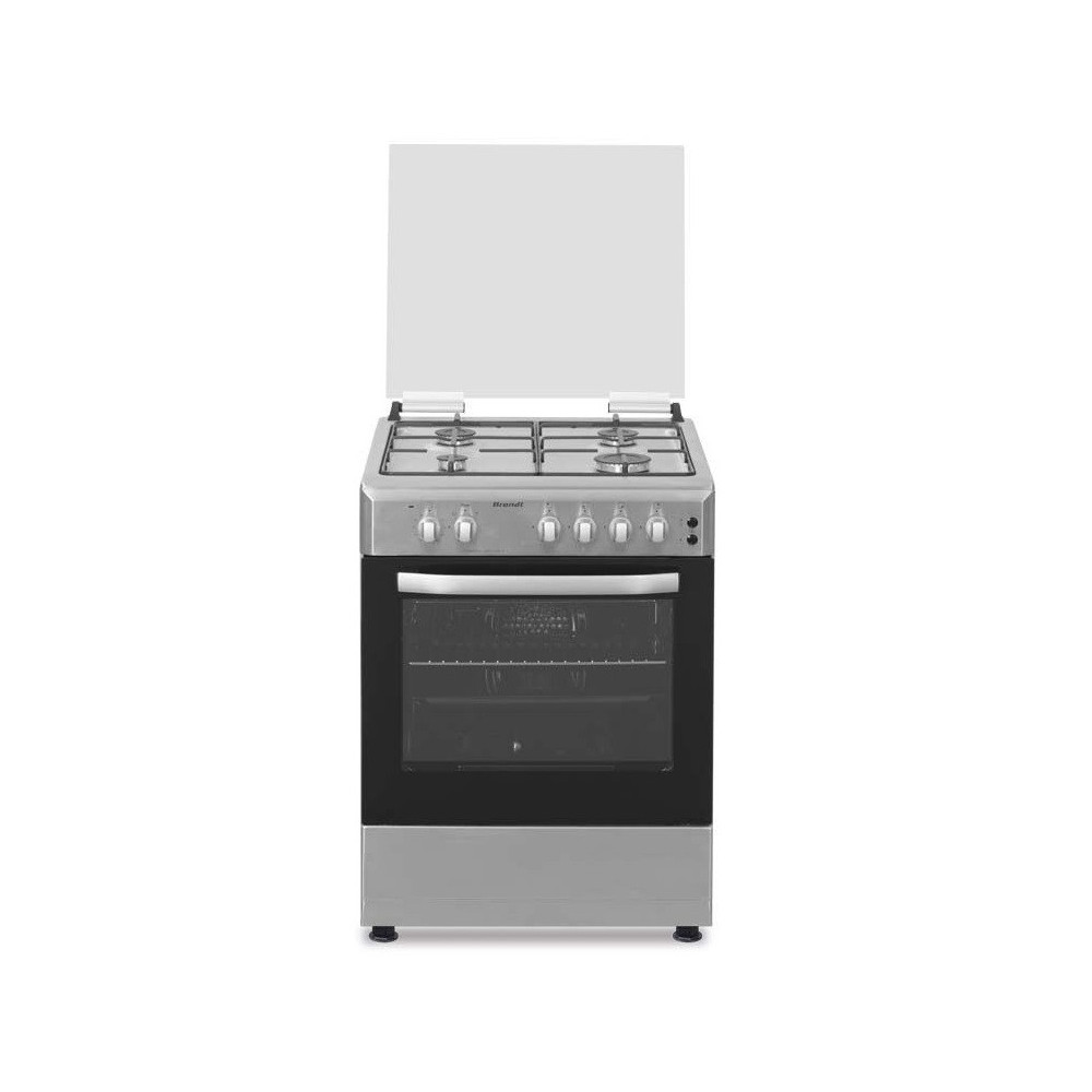 Cuisinière a Gaz Brandt BGE6241X / 4 Feux / Inox + Poêle COOK'ART 28 cm