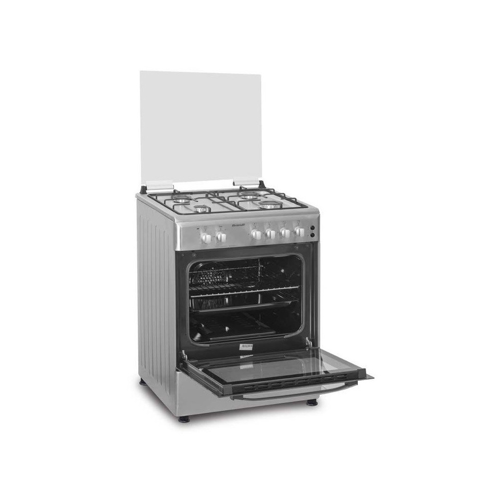 Cuisinière a Gaz Brandt BGE6241X / 4 Feux / Inox + Poêle COOK'ART 28 cm