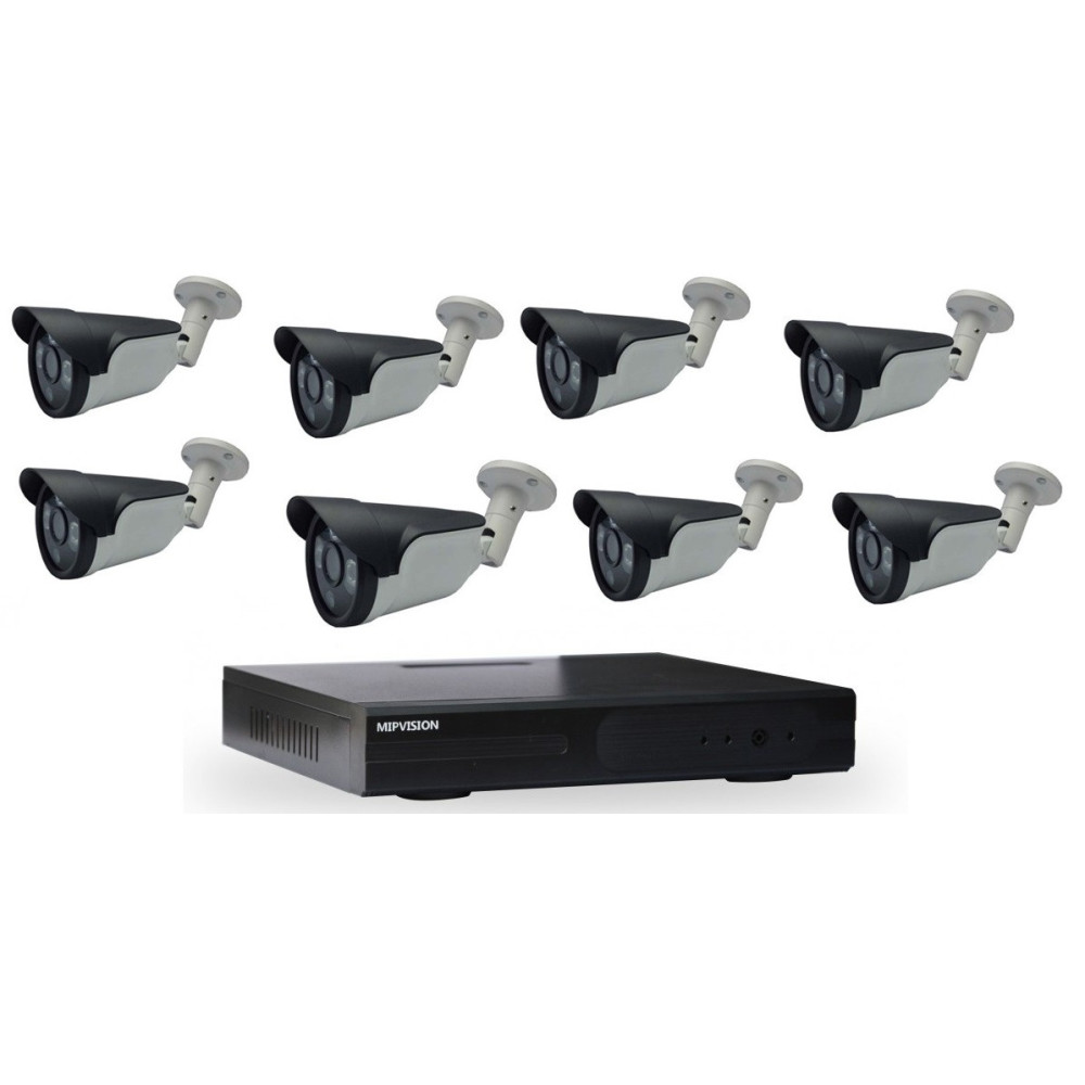 Kit de surveillance MIPVISION DVR AHD 8 canaux 8 Caméras Externes