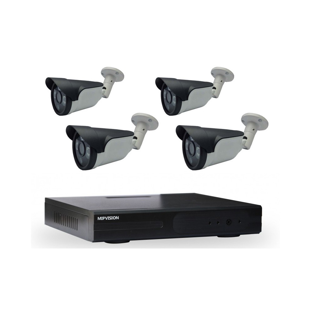Kit DVR AHD 4 canaux + 4 Caméras Externes 5MP MipVision