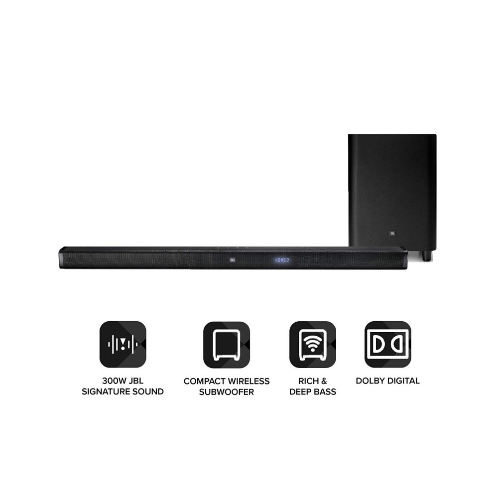 Barre de son 2.1 300W + Caisson de basses sans fil JBL BAR 2.1