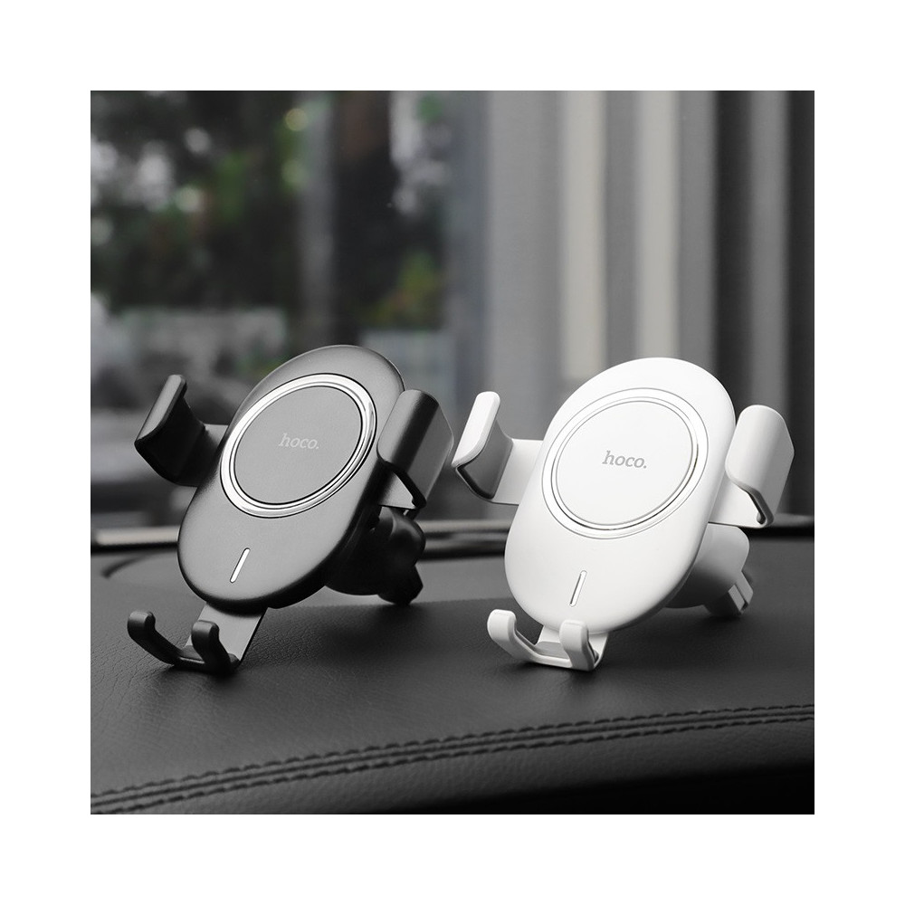 Support de voiture et Chargeur Sans fil Hoco CW17  / Blanc