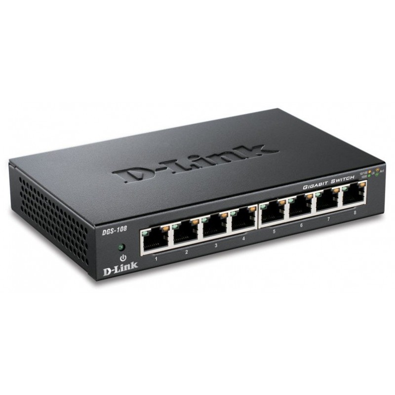 Switch Gigabit 8 ports 10/100/1000 Mbps D-Link DGS-108