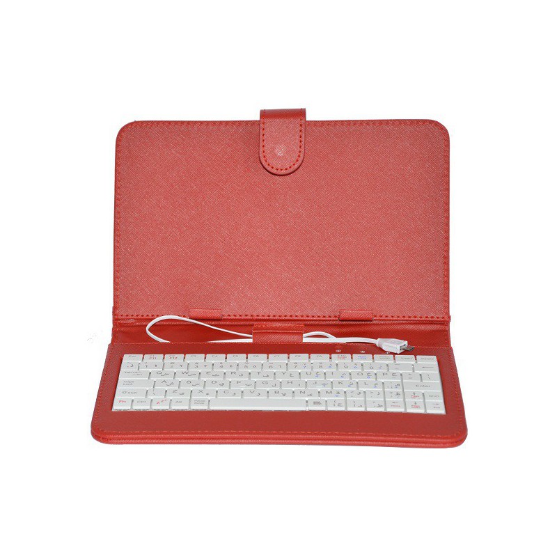 Étui pour tablette 7' avec clavier microUSB intégré, aspect cuir