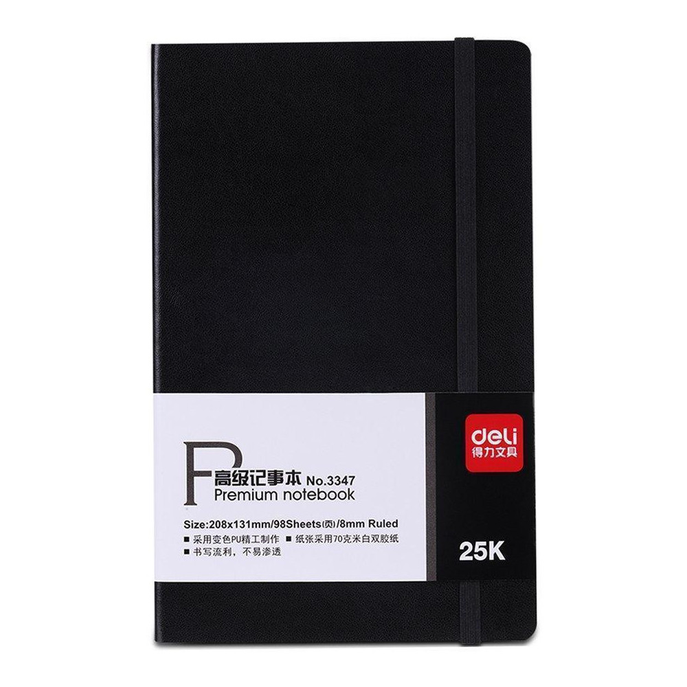 Bloc-note Deli 3347 / 208x131 mm / 98 Pages / Noir