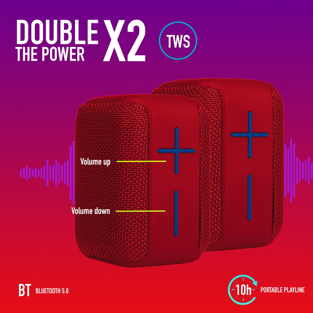 Haut Parleur Portable Bluetooth NGS Roller Coaster 10W / Rouge