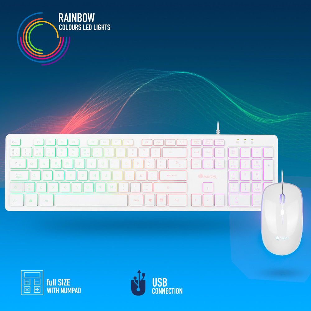 Ensemble Clavier Souris Filaire NGS SPRITE RGB