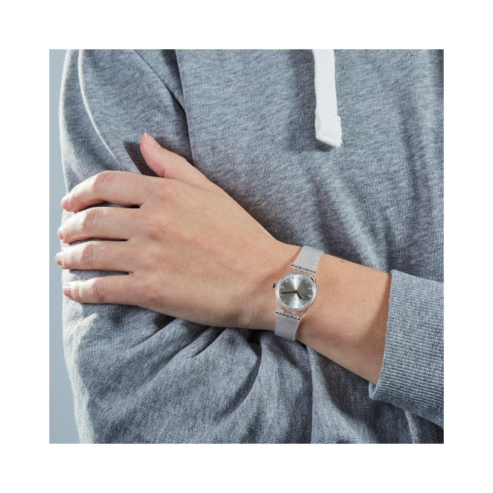 Montre Pour femme Swatch SILVER GLISTAR TOO LK343E