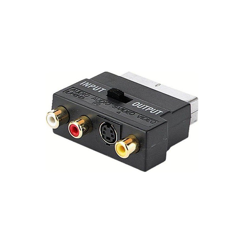 Adaptateur péritel / M vers 3 RCA / F + S-vidéo / F - Bidirectionnel -  Trademos