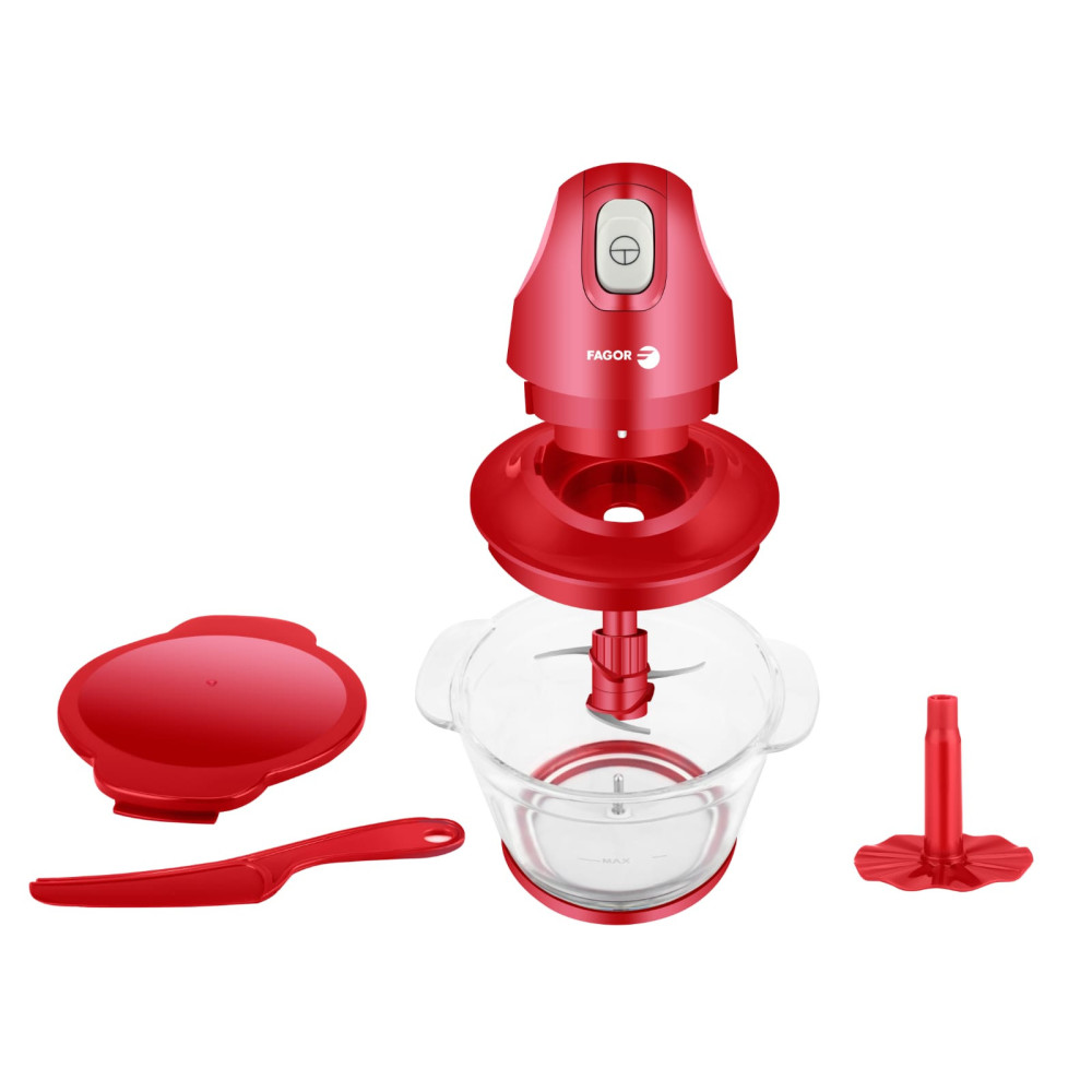 Mini Hachoir FAGOR FG565 / 300W / Rouge avec Accessoires
