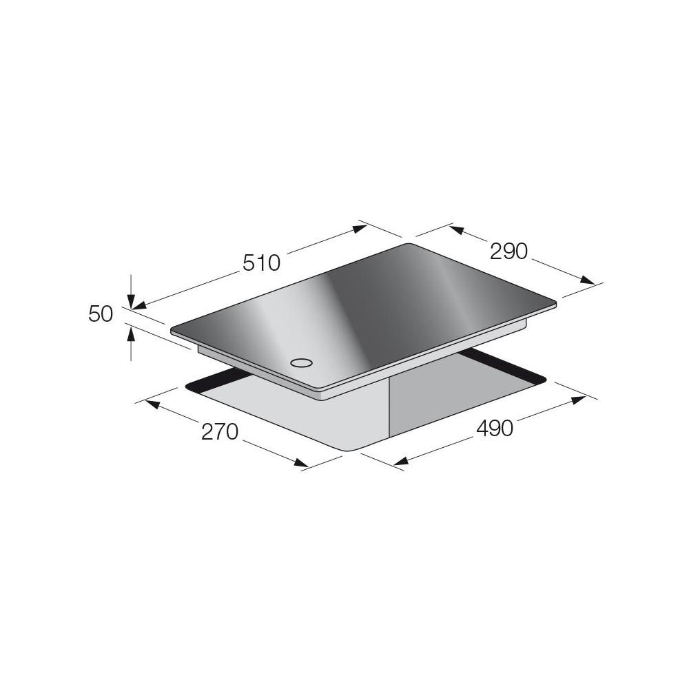 Plaque de Cuisson Focus Line Domino Vitro / 30 cm / Noir Céramique