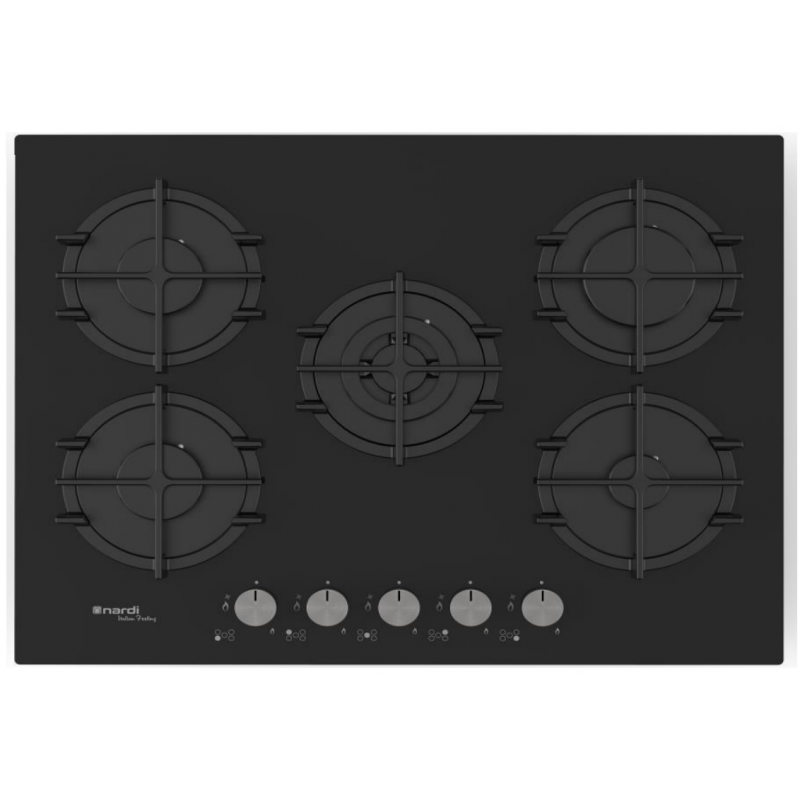 Plaque de cuisson encastrable Nardi LG756AVN.T001 / 5 Feux / 70 cm / Noir