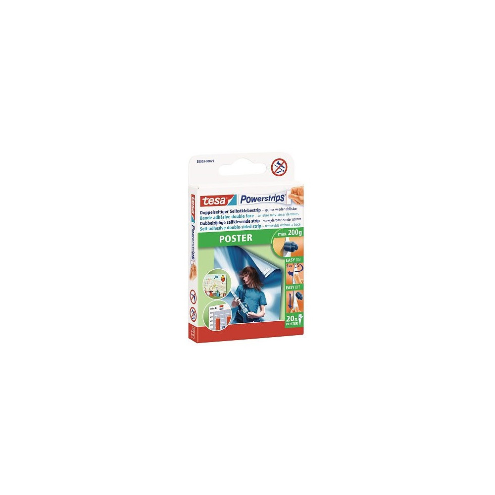 Bande adhésive tesa Powerstrips POSTER / 20 bandes