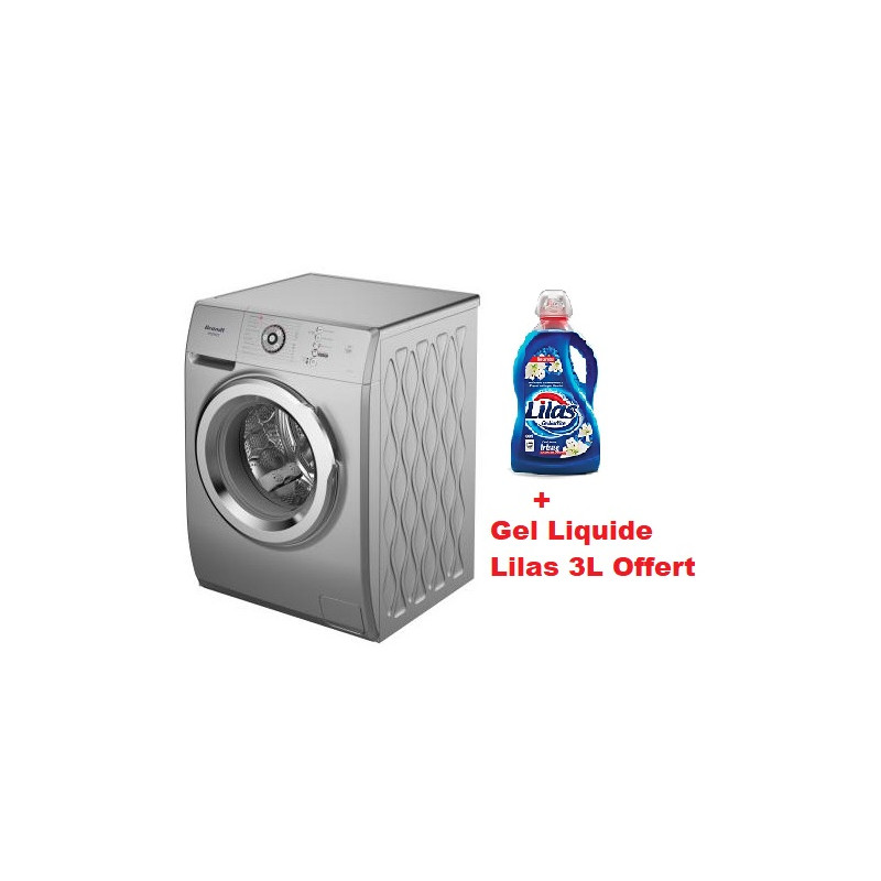 Machine À Laver Automatique Brandt BAL82SS / 8Kg / Silver + Gel Liquide Lilas 3L Offert + Aspirateur Balai 2 en 1 Brandt 600W Offert