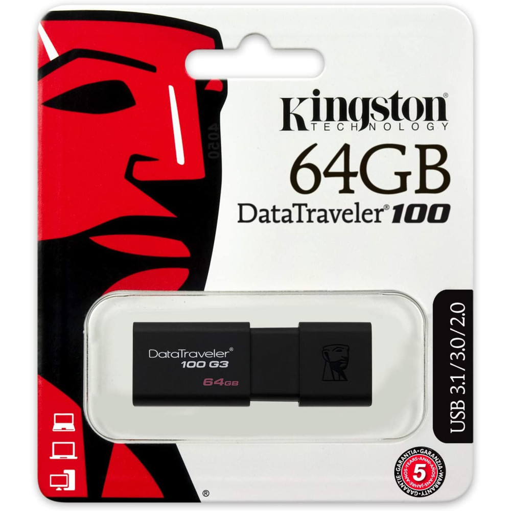 Clé USB Kingston Kingston DataTraveler 100 G3 / 64 Go