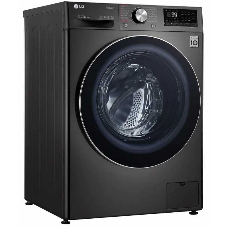 machine à laver à vapeur LG 9 kg Noir