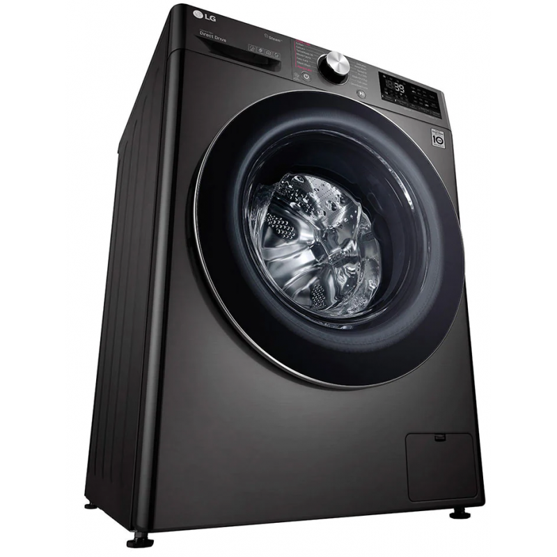 machine à laver à vapeur LG 9 kg Noir