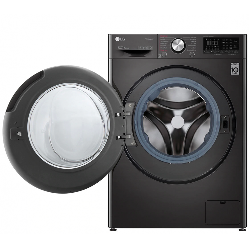 machine à laver à vapeur LG 9 kg  noir