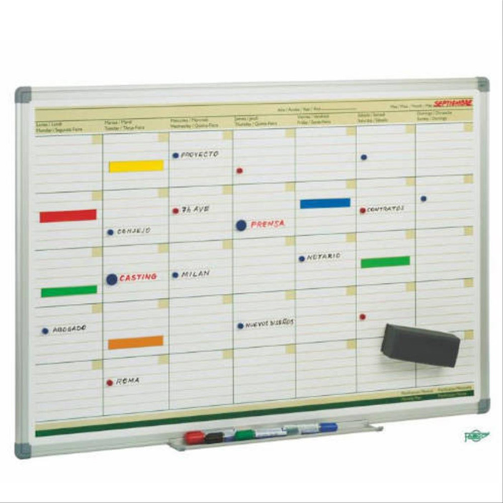 Tableau blanc de planning mensuel FAIBO PLM/ 60 x 90 cm
