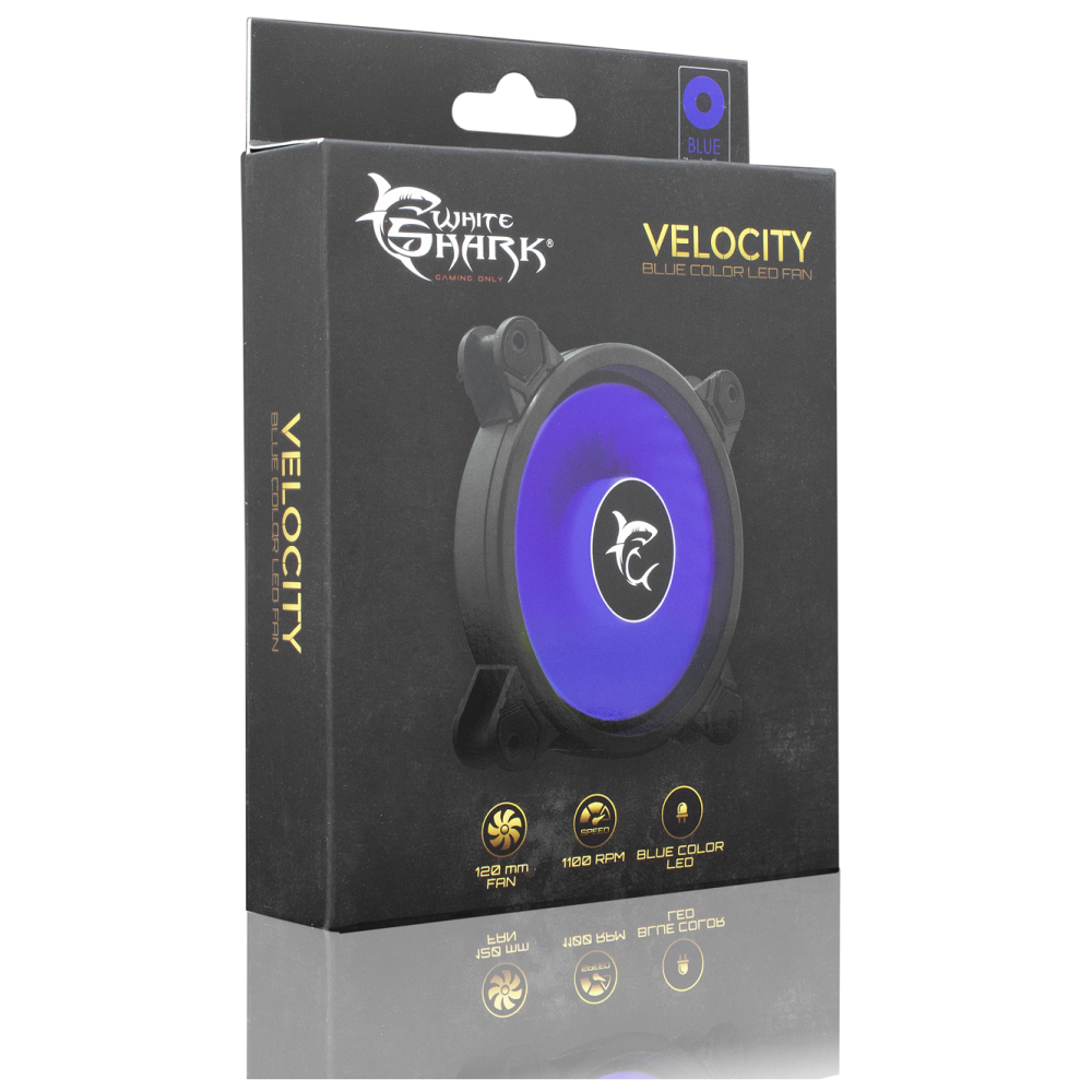 Ventilateur de Boitier White Shark Velocity / LED Bleu