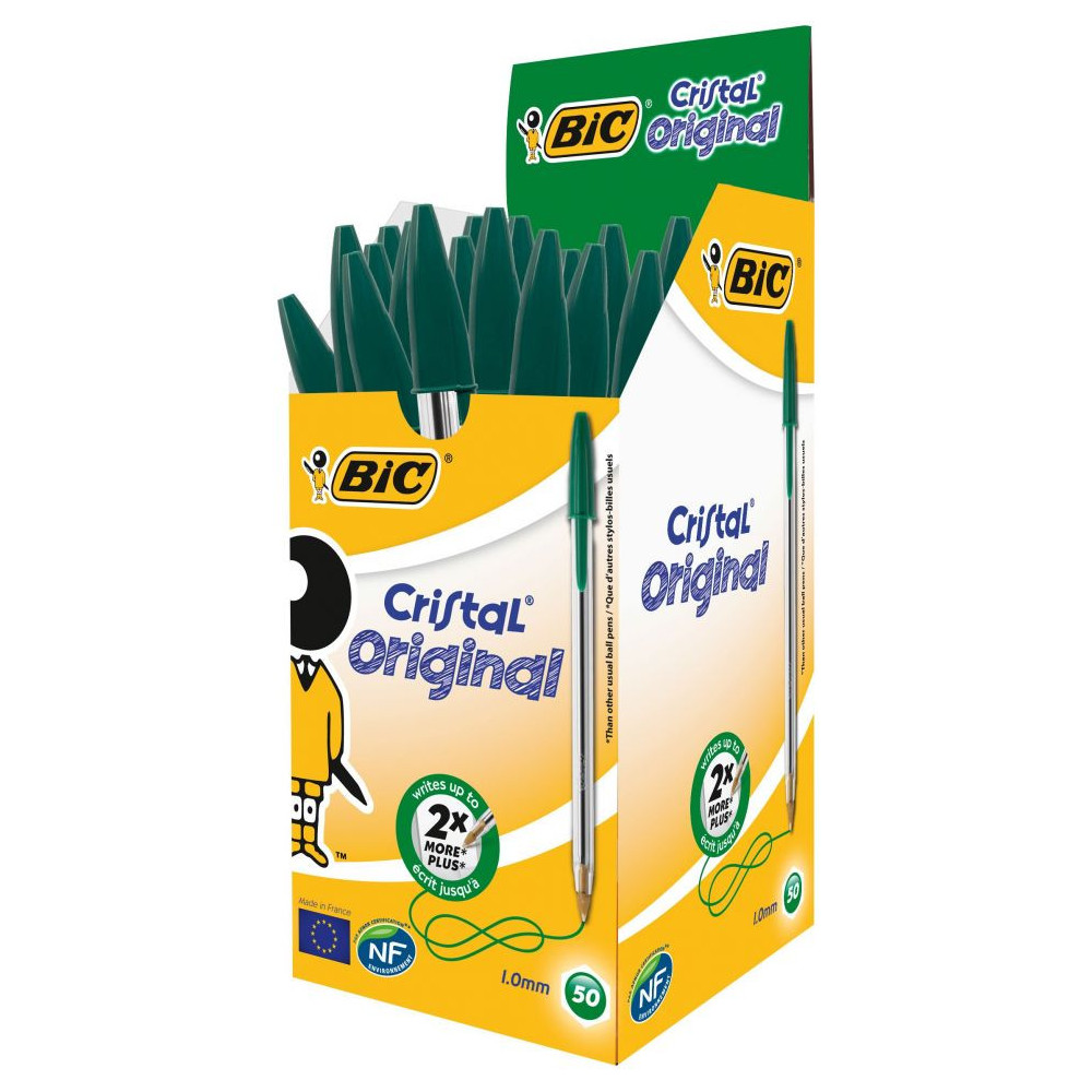 50x Stylos à bille Cristal Medium BIC / Vert