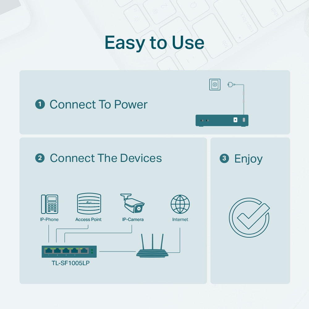 Switch de bureau TP-Link 5 ports 10/100 Mbps avec 4 ports PoE