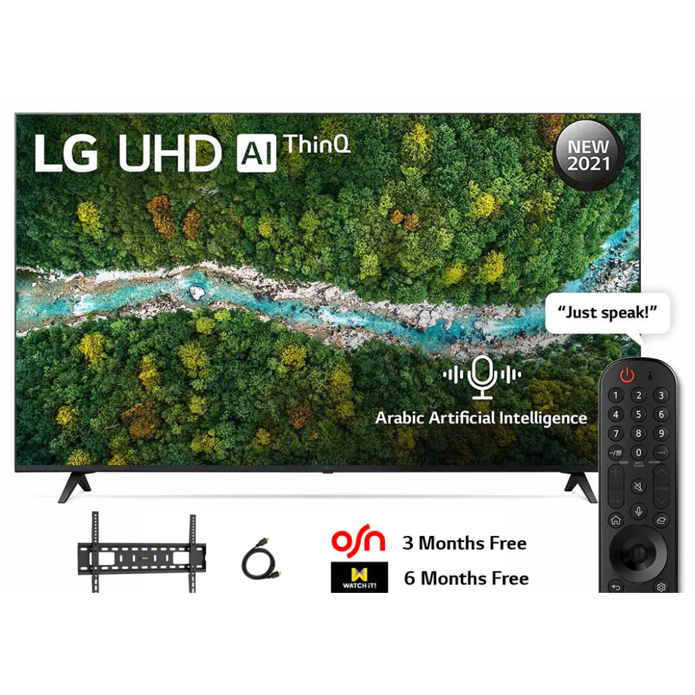 TV LG 43" UHD 4K Série UP77 / Smart Tv / Wifi / Récepteur intégré + Un abonnement 12 Mois OTT Pro Offert