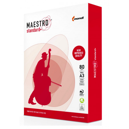 Rame papier Mondi Maestro Standard+ A3 80g/m² Extra Blanc / 500 Feuilles