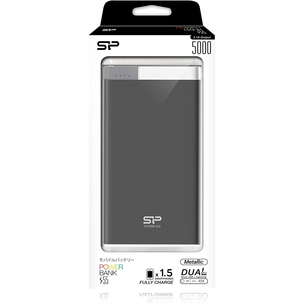 Power Bank Silicon Power S55 / 5000 mAh / Noir