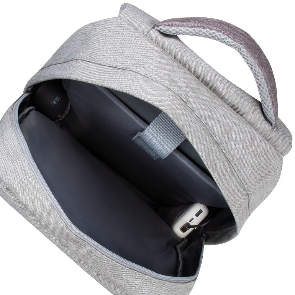 Sac à dos antivol pour pc portable 15.6" RivaCase 7562 / Gris et Moka