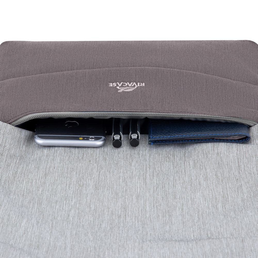 Sac à dos antivol pour pc portable 15.6" RivaCase 7562 / Gris et Moka