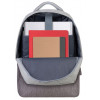 Sac à dos antivol pour pc portable 15.6" RivaCase 7562 / Gris et Moka