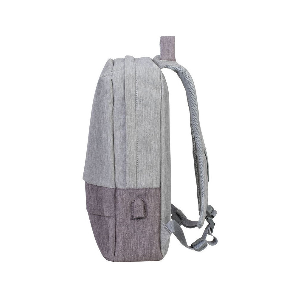 Sac à dos antivol pour pc portable 15.6" RivaCase 7562 / Gris et Moka