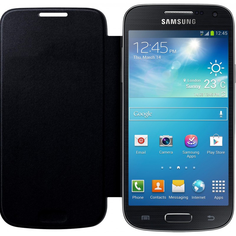 Etui en Cuir Pour Samsung Galaxy S4 Mini / Noir
