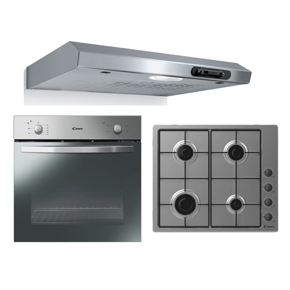 Pack Candy : Plaque + Hotte + Four / Inox