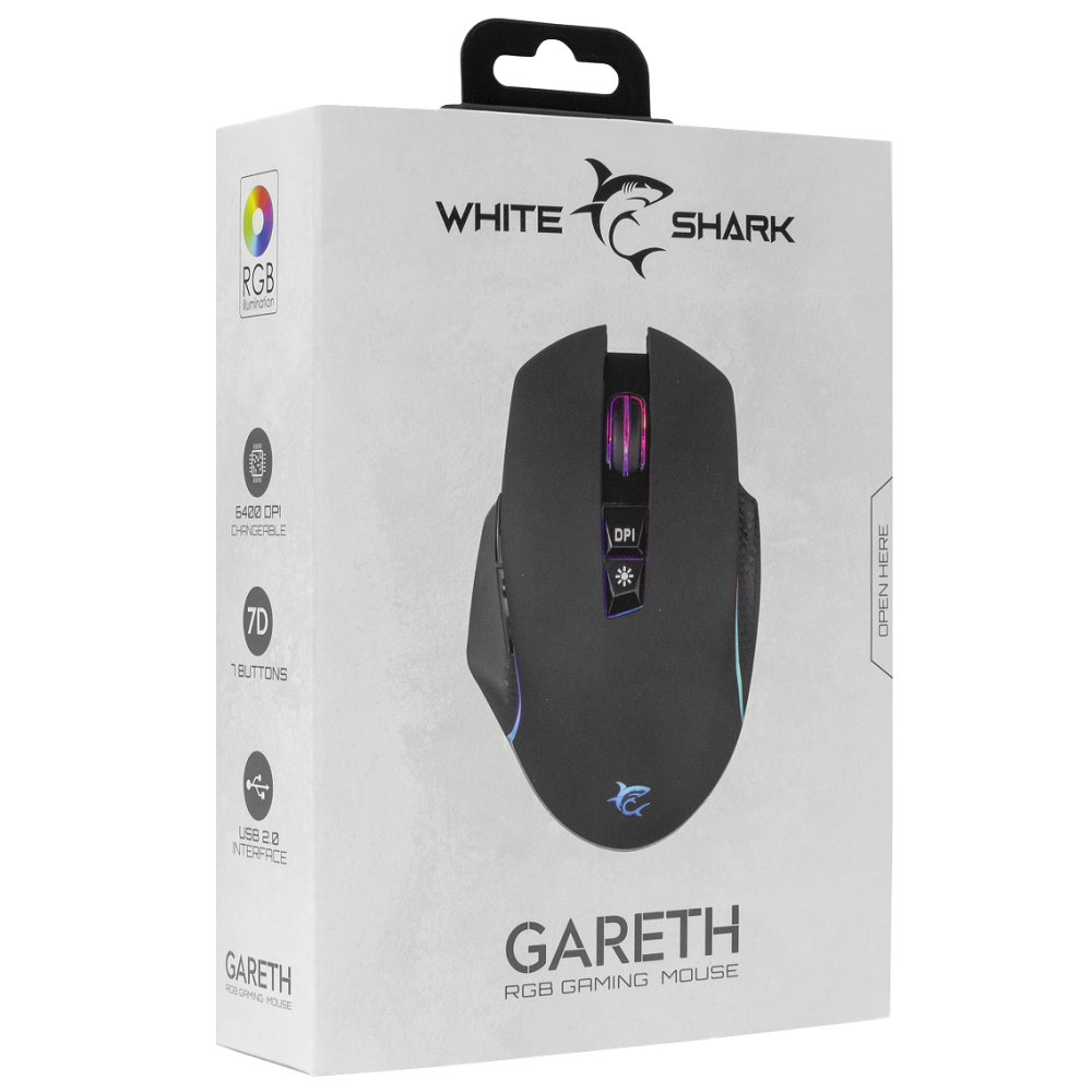 Souris Gamer White Shark GARETH GM-5009 / Noir / RGB