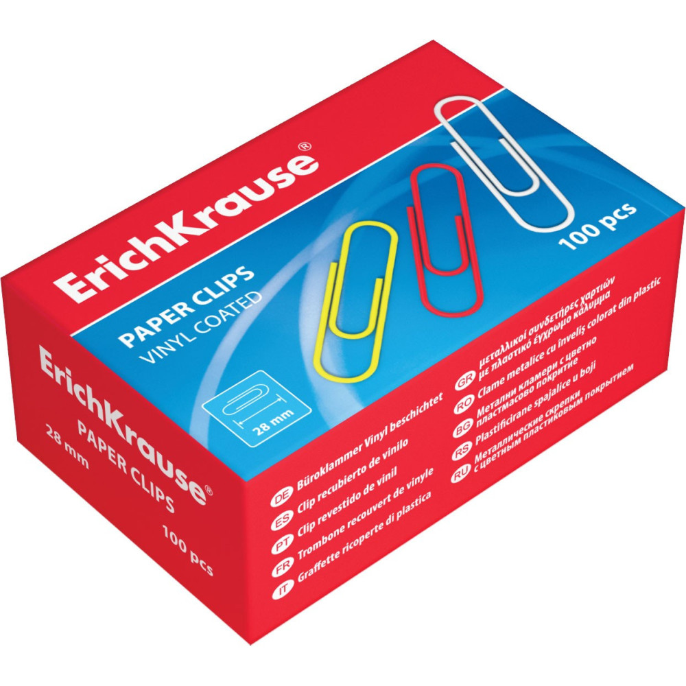 100 Trombones ErichKrause Couleur Assorties 28 mm